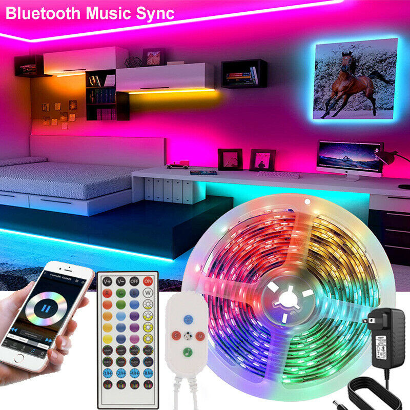 Led Strip Lights 5050 RGB Bluetooth Room Light Color Changing with Remote - Sea Of Finds
