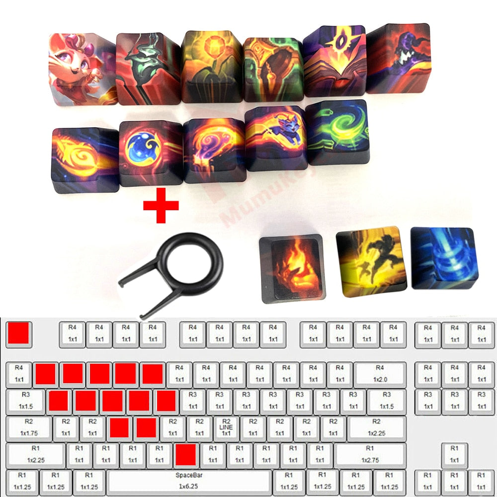 League of Legends Custom All Heroes Keyboard Keycaps - Sea Of Finds